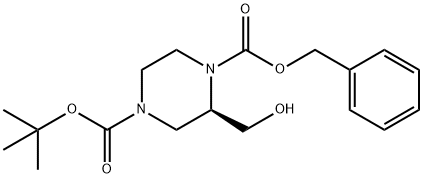 (R)-4-BOC-1-CBZ-2-HYDROXYMETHYLPIPERAZINE 结构式