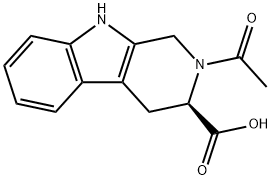 (R)-2-乙酰基-2,3,4,9-四氢-1H-吡啶并[3,4-B]吲哚-3-羧酸 结构式