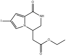 ethyl 2-(7-iodo-1-oxo-1,2,3,4-tetrahydropyrrolo[1,2-a]pyrazin-4-yl)acetate 结构式