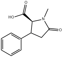 1-Methyl-5-oxo-3-phenyl-pyrrolidine-2-carboxylic acid 结构式