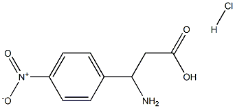 DL-3-氨基-3-(4-硝基苯基)丙酸盐酸盐 结构式