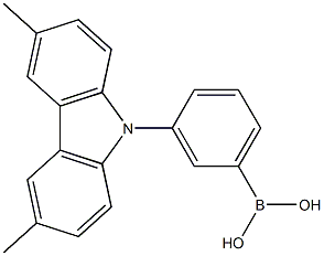 B-[3-(3,6-dimethyl-9H-carbazol-9-yl)phenyl]-Boronic acid 结构式