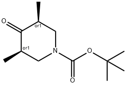 顺式-N-BOC-3,5-二甲基-4-氧代哌啶 结构式