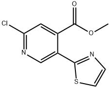 methyl 2-chloro-5-(thiazol-2-yl)isonicotinate 结构式