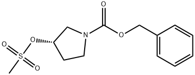 1-Pyrrolidinecarboxylic acid, 3-[(methylsulfonyl)oxy]-, phenylmethyl ester, (3S)- 结构式