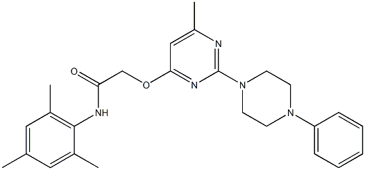 2-[6-methyl-2-(4-phenylpiperazin-1-yl)pyrimidin-4-yl]oxy-N-(2,4,6-trimethylphenyl)acetamide 结构式