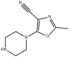2-甲基-5-(哌嗪-1-基)恶唑-4-甲腈 结构式