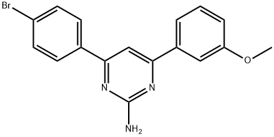 4-(4-bromophenyl)-6-(3-methoxyphenyl)pyrimidin-2-amine 结构式