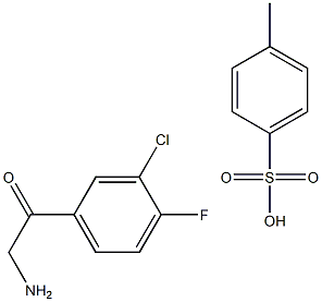 2-氨基-1-(3-氯-4-氟苯基)乙酮4-甲基苯磺酸盐 结构式