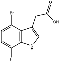 4-Bromo-7-fluoroindole-3-acetic Acid 结构式