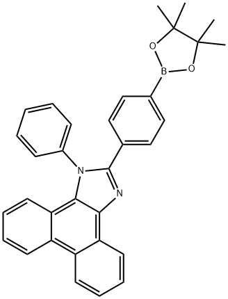 1-苯基-2-(4,4,5,5-四甲基-1,3,2-二氧博罗-2-基)苯基)-1H-苯基[9,10-D]咪唑 结构式