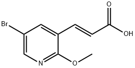 (E)-3-(5-溴-2-甲氧基吡啶-3-基)丙烯酸 结构式