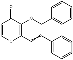 (E)-3-(苄氧基)-2-苯乙烯基-4H-吡喃-4-酮 结构式