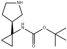 (S)-TERT-BUTYL (1-(PYRROLIDIN-3-YL)CYCLOPROPYL)CARBAMATE 结构式