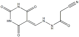 2-cyano-N'-[(2,4,6-trioxo-1,3-diazinan-5-ylidene)methyl]acetohydrazide 结构式