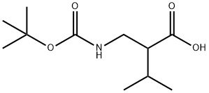 2-(((叔丁氧基羰基)氨基)甲基)-3-甲基丁酸 结构式