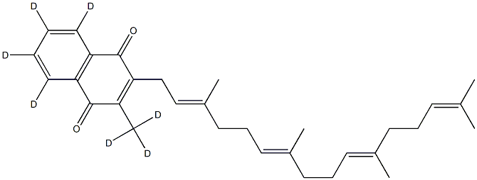 5,6,7,8-tetradeuterio-2-[(2E,6E,10E)-3,7,11,15-tetramethylhexadeca-2,6,10,14-tetraenyl]-3-(trideuteriomethyl)naphthalene-1,4-dione 结构式