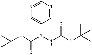 di-tert-butyl 1-(5-pyrimidinyl)-1,2-hydrazinedicarboxylate 结构式