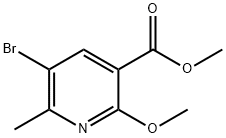 5-Bromo-2-methoxy-6-methyl-nicotinic acid methyl ester 结构式