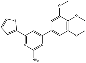 4-(thiophen-2-yl)-6-(3,4,5-trimethoxyphenyl)pyrimidin-2-amine 结构式