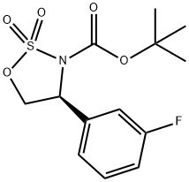 叔丁基(S)-4-(3-氟苯基)-1,2,3-氧杂噻唑烷-3-羧酸酯2,2-二氧代 结构式