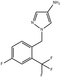 1-{[4-fluoro-2-(trifluoromethyl)phenyl]methyl}-1H-pyrazol-4-amine 结构式