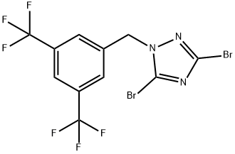 1-{[3,5-bis(trifluoromethyl)phenyl]methyl}-3,5-dibromo-1H-1,2,4-triazole 结构式