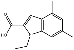 1-ethyl-4,6-dimethyl-1H-indole-2-carboxylic acid 结构式