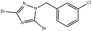 3,5-dibromo-1-[(3-chlorophenyl)methyl]-1H-1,2,4-triazole 结构式