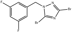 3,5-dibromo-1-[(3,5-difluorophenyl)methyl]-1H-1,2,4-triazole 结构式