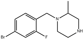 1-[(4-bromo-2-fluorophenyl)methyl]-2-methylpiperazine 结构式