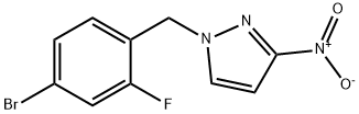 1-[(4-bromo-2-fluorophenyl)methyl]-3-nitro-1H-pyrazole 结构式