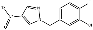 1-[(3-chloro-4-fluorophenyl)methyl]-4-nitro-1H-pyrazole 结构式