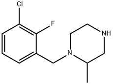 1-[(3-chloro-2-fluorophenyl)methyl]-2-methylpiperazine 结构式