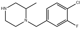 1-[(4-chloro-3-fluorophenyl)methyl]-2-methylpiperazine 结构式