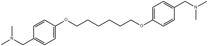 {4-[6-(4-Dimethylaminomethyl-phenoxy)-hexyloxy]-benzyl}-dimethyl-amine 结构式