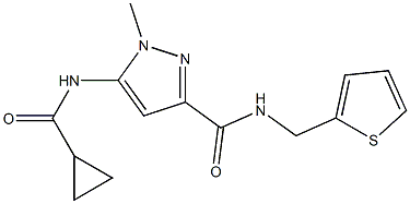 5-(cyclopropanecarbonylamino)-1-methyl-N-(thiophen-2-ylmethyl)pyrazole-3-carboxamide 结构式