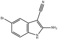 2-氨基-5-溴-1H-吲哚-3-甲腈 结构式