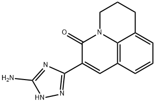 2-(5-Amino-1H-[1,2,4]triazol-3-yl)-6,7-dihydro-5H-pyrido[3,2,1-ij]quinolin-3-one 结构式