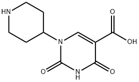 2,4-dioxo-1-(piperidin-4-yl)-1,2,3,4-tetrahydropyrimidine-5-carboxylic acid 结构式