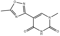 1-methyl-5-(5-methyl-1,2,4-oxadiazol-3-yl)pyrimidine-2,4(1H,3H)-dione 结构式