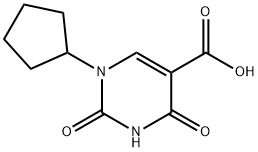 1-Cyclopentyl-2,4-dioxo-1,2,3,4-tetrahydro-pyrimidine-5-carboxylic acid 结构式