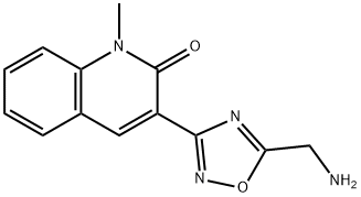 3-(5-Aminomethyl-[1,2,4]oxadiazol-3-yl)-1-methyl-1H-quinolin-2-one 结构式