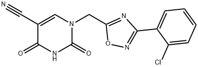 1-[3-(2-Chloro-phenyl)-[1,2,4]oxadiazol-5-ylmethyl]-2,4-dioxo-1,2,3,4-tetrahydro-pyrimidine-5-carbonitrile 结构式
