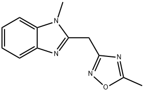 1-Methyl-2-(5-methyl-[1,2,4]oxadiazol-3-ylmethyl)-1H-benzoimidazole 结构式