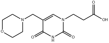3-(5-Morpholin-4-ylmethyl-2,4-dioxo-3,4-dihydro-2H-pyrimidin-1-yl)-propionic acid 结构式