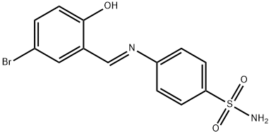 (E)-4-((5-bromo-2-hydroxybenzylidene)amino)benzenesulfonamide 结构式