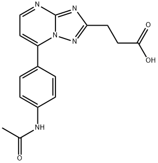 3-[7-(4-乙酰氨基苯基)-[1,2,4]三唑并[1,5-A]嘧啶-2-基]丙酸 结构式