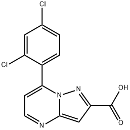 7-(2,4-dichlorophenyl)pyrazolo[1,5-a]pyrimidine-2-carboxylic acid 结构式