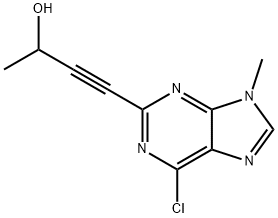 4-(6-氯-9-甲基-9H-嘌呤-2-基)丁-3-炔-2-醇 结构式